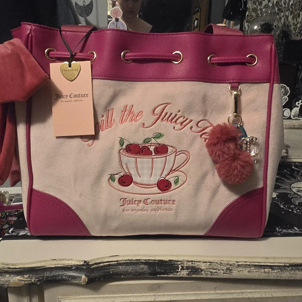 Juicy Couture Pink Cherry Tea Tote Bag